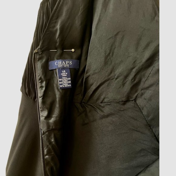 Chiffon Overlay Ruched Slimming Flowy Swing Midi Dress. - Picture 7 of 7